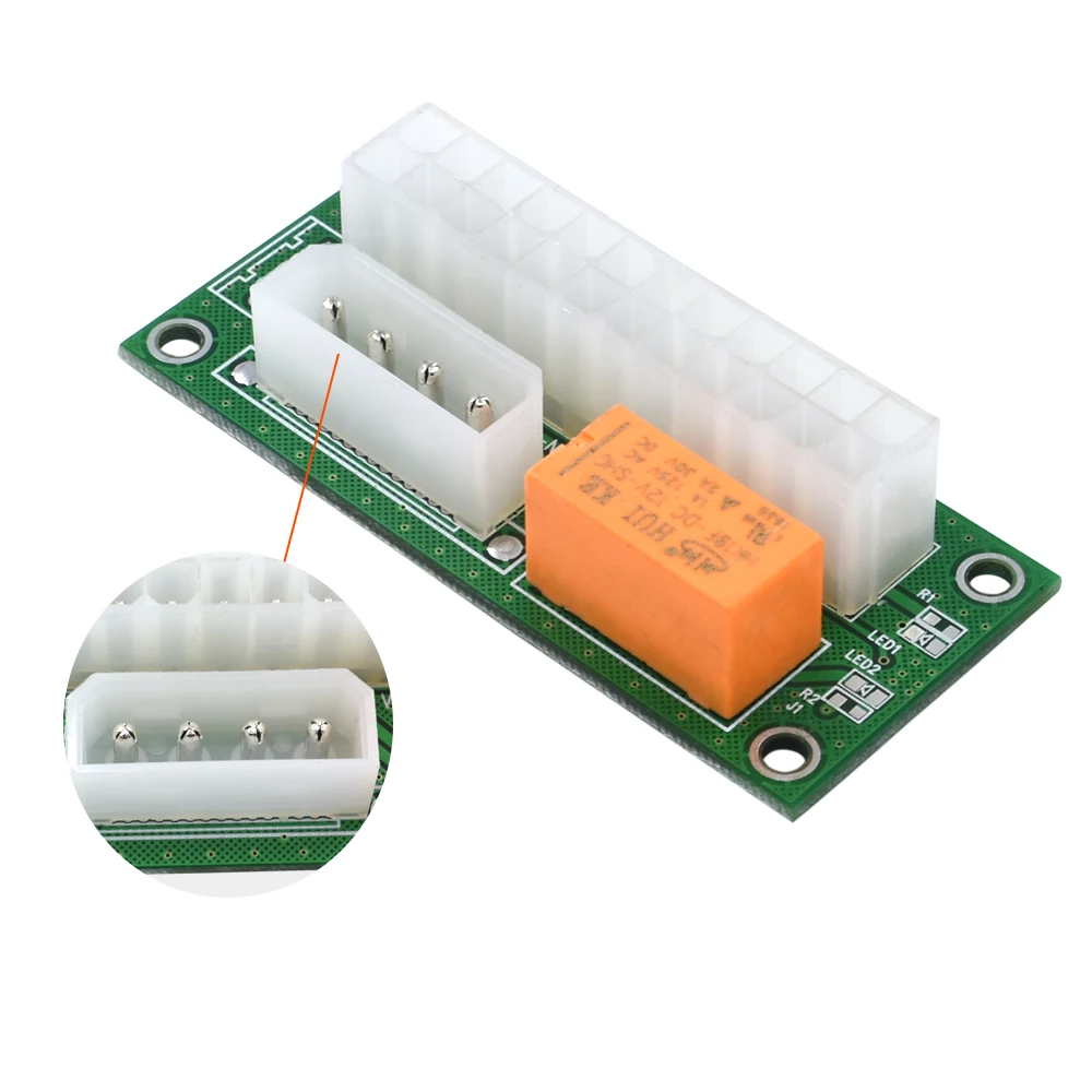 TISHRIC 2018 Горячая ATX 24Pin к Molex 4Pin двойной блок питания синхронизация стартер