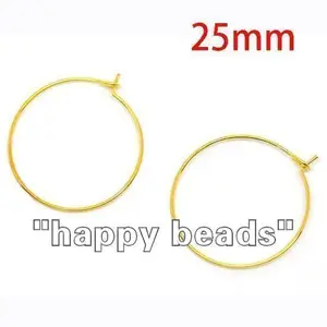 1000 шт. позолоченные серьги-обручивинный бокал, очаровательные кольца 25 ммСделай сам (w00865x10)
