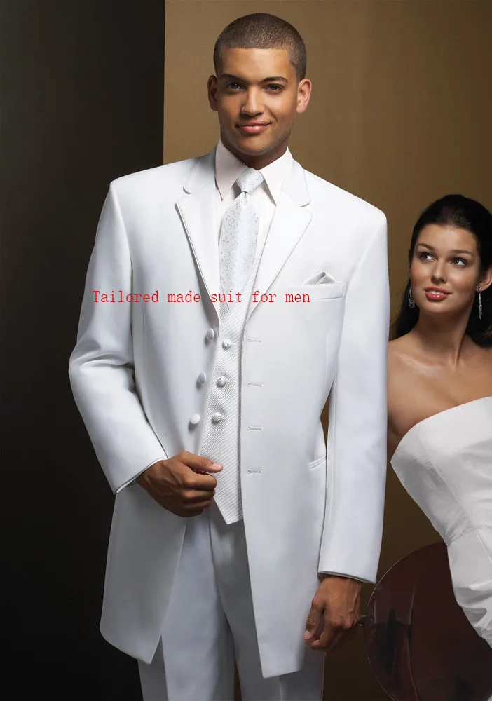 Новое поступление однобортные белые черные бежевые смокинги для жениха с