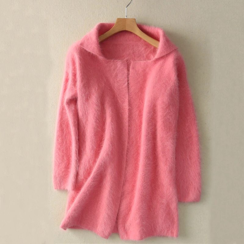 sweater women invierno winter clothes women natural mink cashmere cardigan pink cashmere spring autumn sweater wsr637
