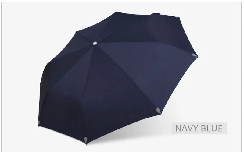 navy blue Классический английский стиль зонтик Модный деловой ЗОНТ 8 ребер сильный ветростойкий 3 складной Автоматический Зонт мужской Paraguas - Цвет: navy blue