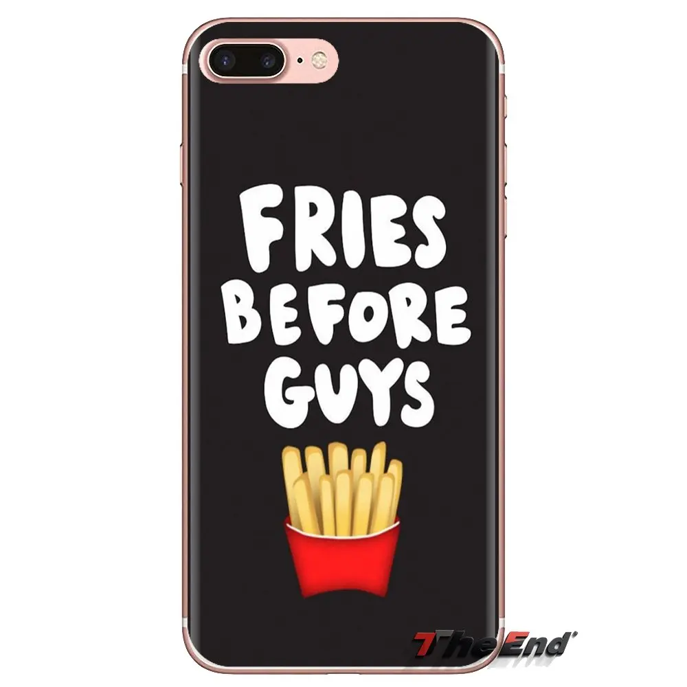 Силиконовый чехол для телефона обложки надпись &quotFries Before Guys&quot Art Для Huawei G7 G8 P7 P8 P9