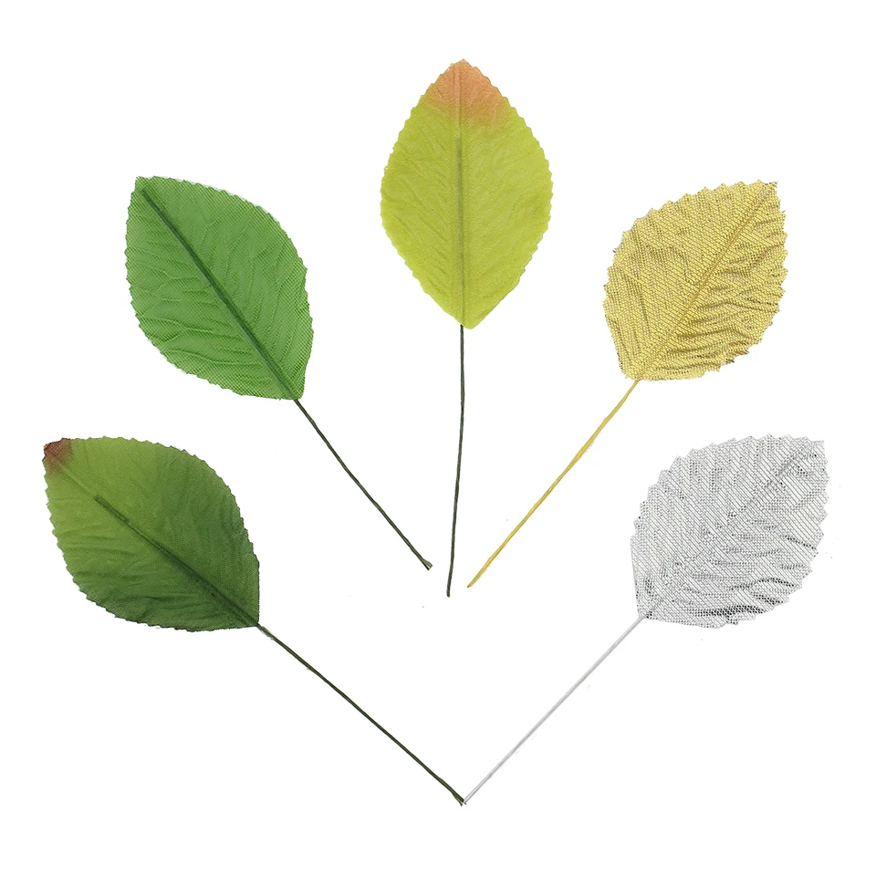 Искусственный цветок 12 шт. шелковые зеленые листья вечерние украшения для