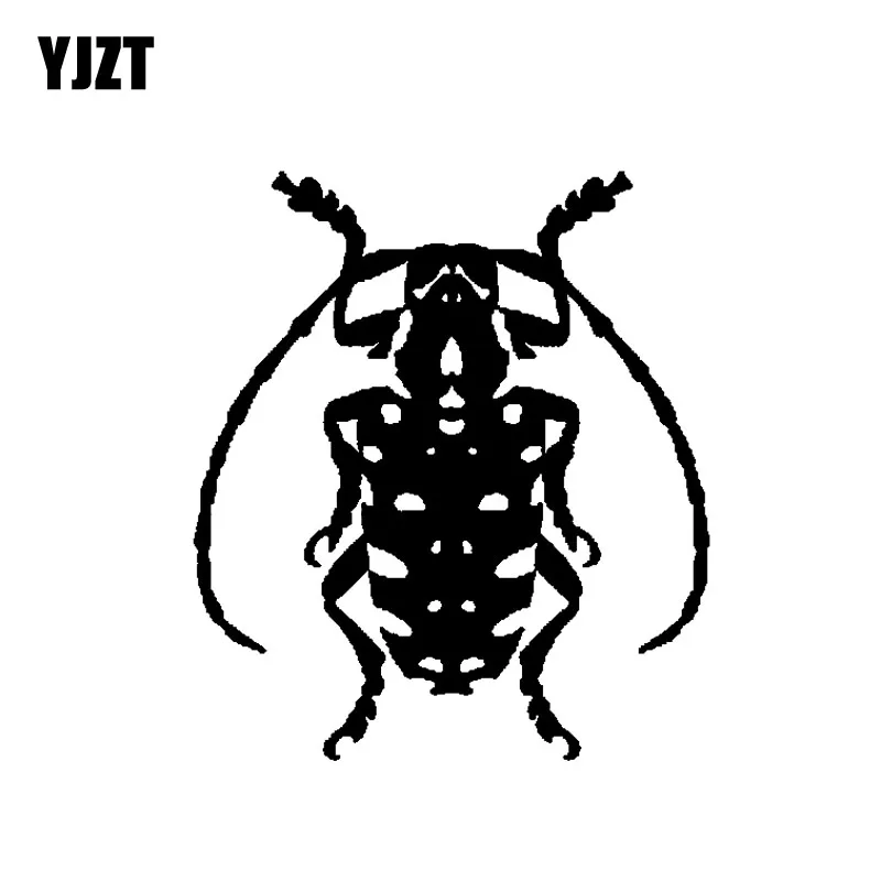 YJZT 13.3M*15.1CM Delicate Unusually Insect Bug Caricature Nifty Vinyl Decal Art Car Sticker Black/Silver C19-1192