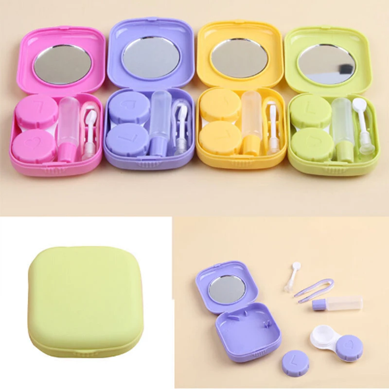1 pc hot selling Pocket Mini Contact Lens Case Travel Kit Mirror Container High Quality Cute portable H0139 | Дом и сад