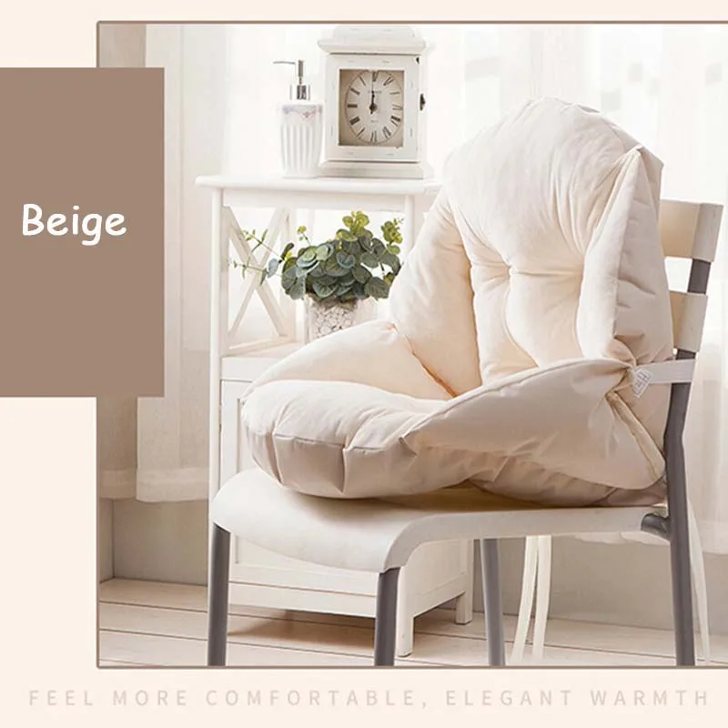 Beige Мягкая Плюшевая утолщенная Подушка для стула, подушка для сиденья, дизайн корпуса, поясничная Подушка для спины, подушка для дома, автомобиля, офиса, компьютерного кресла - Цвет: Beige