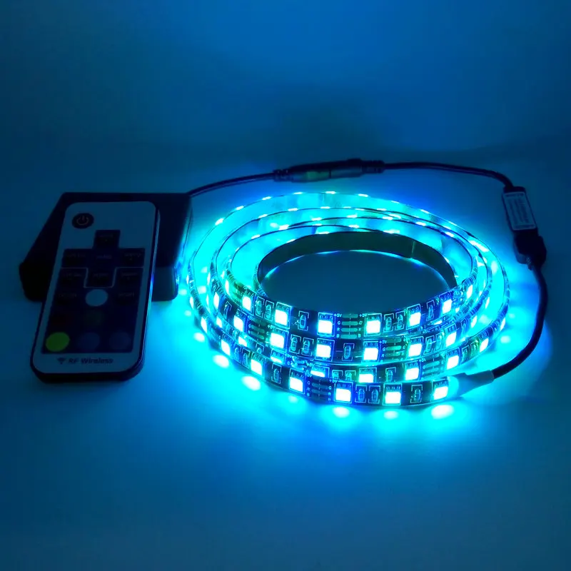 Светодиодная лента на батарейках 5050 RGB 5 В черная фотолампа с батарейным блоком +