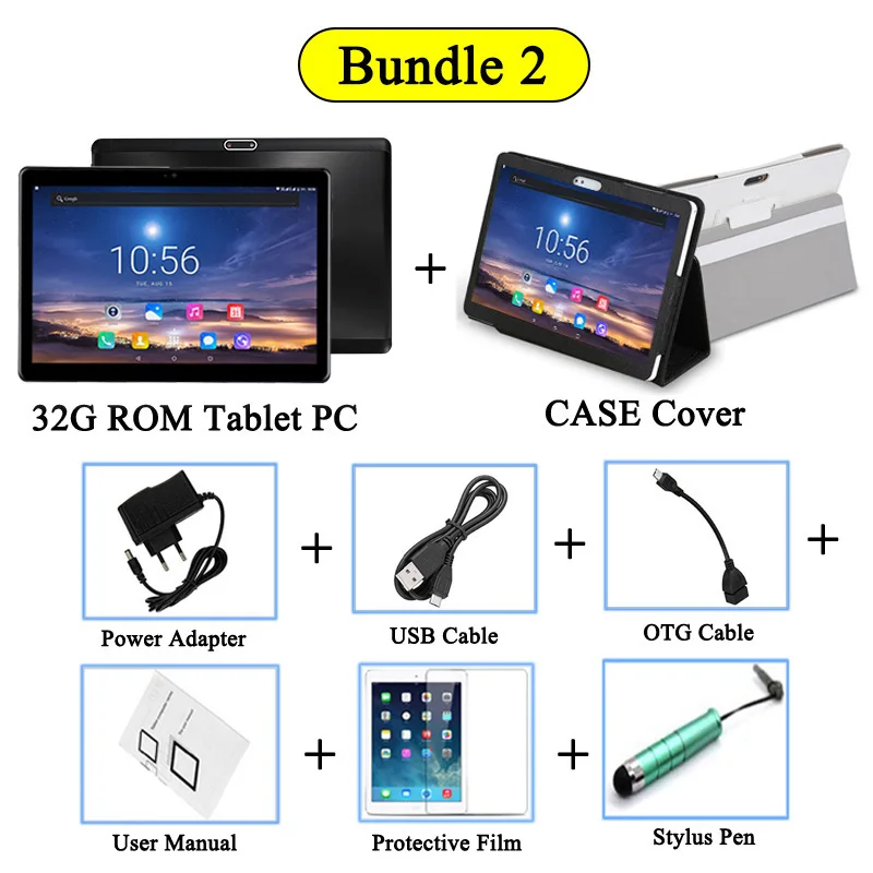 3G 32G TAB Add Case Разблокированный супер 2.5D Закаленное стекло Android 8,0 Восьмиядерный 4G Сеть 10 дюймов планшет 4 Гб ОЗУ 64 Гб ПЗУ Wifi ips детский планшет 10 10,1 - Комплект: 3G 32G TAB Add Case