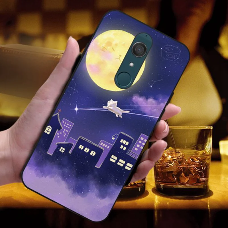 Силиконовый мягкий чехол из ТПУ с изображением лунного кота для Google Pixel 2 3 XL Wiko Harry