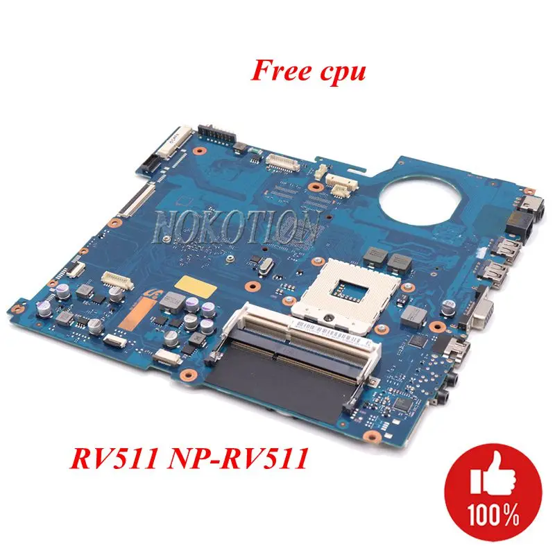 NOKOTION материнская плата для ноутбука Samsung RV511 RV509 HM55 DDR3 Бесплатный процессор BA41 01432A