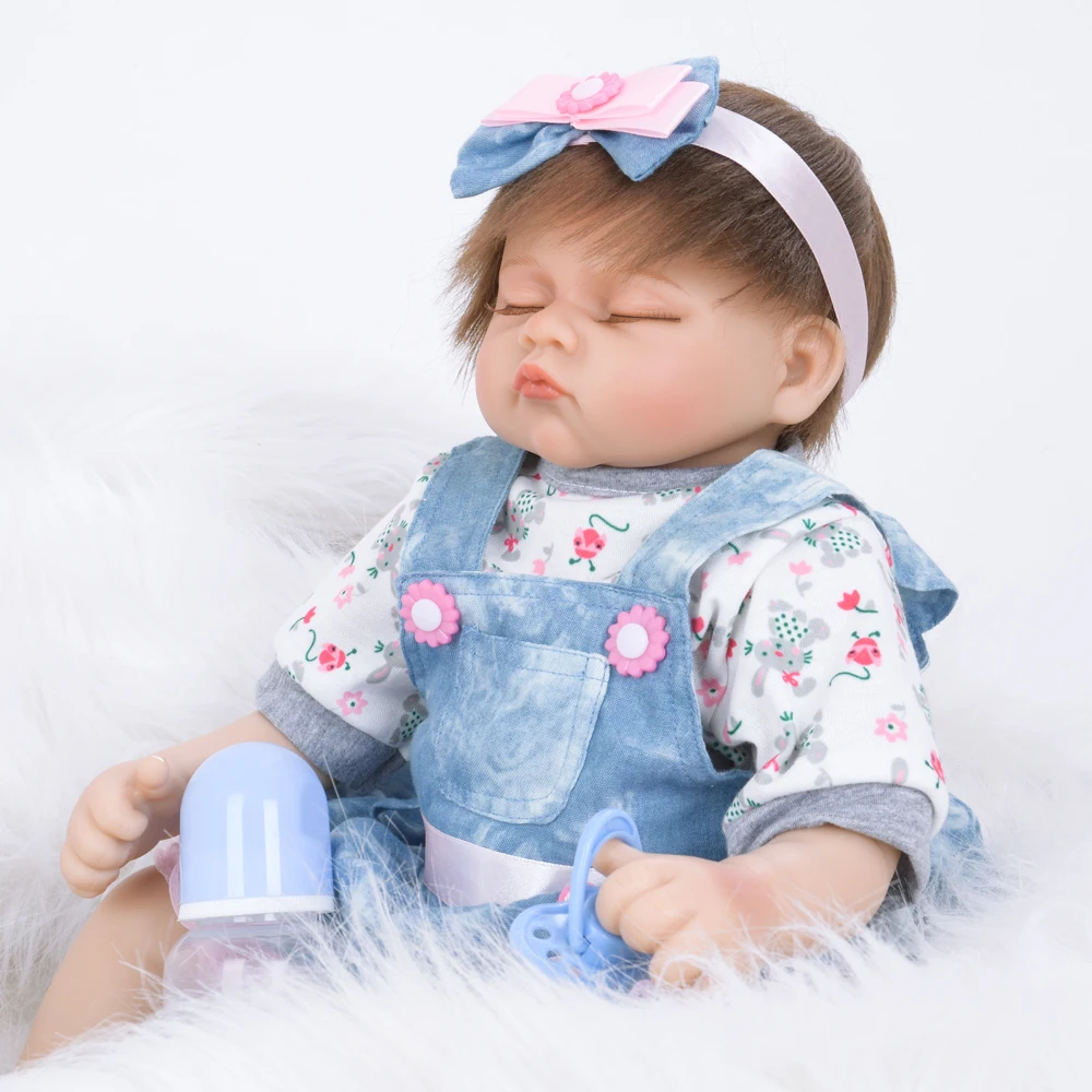 55 см настоящая ткань тело девочка Reborn Baby 22 дюйма силиконовые куклы реалистичные