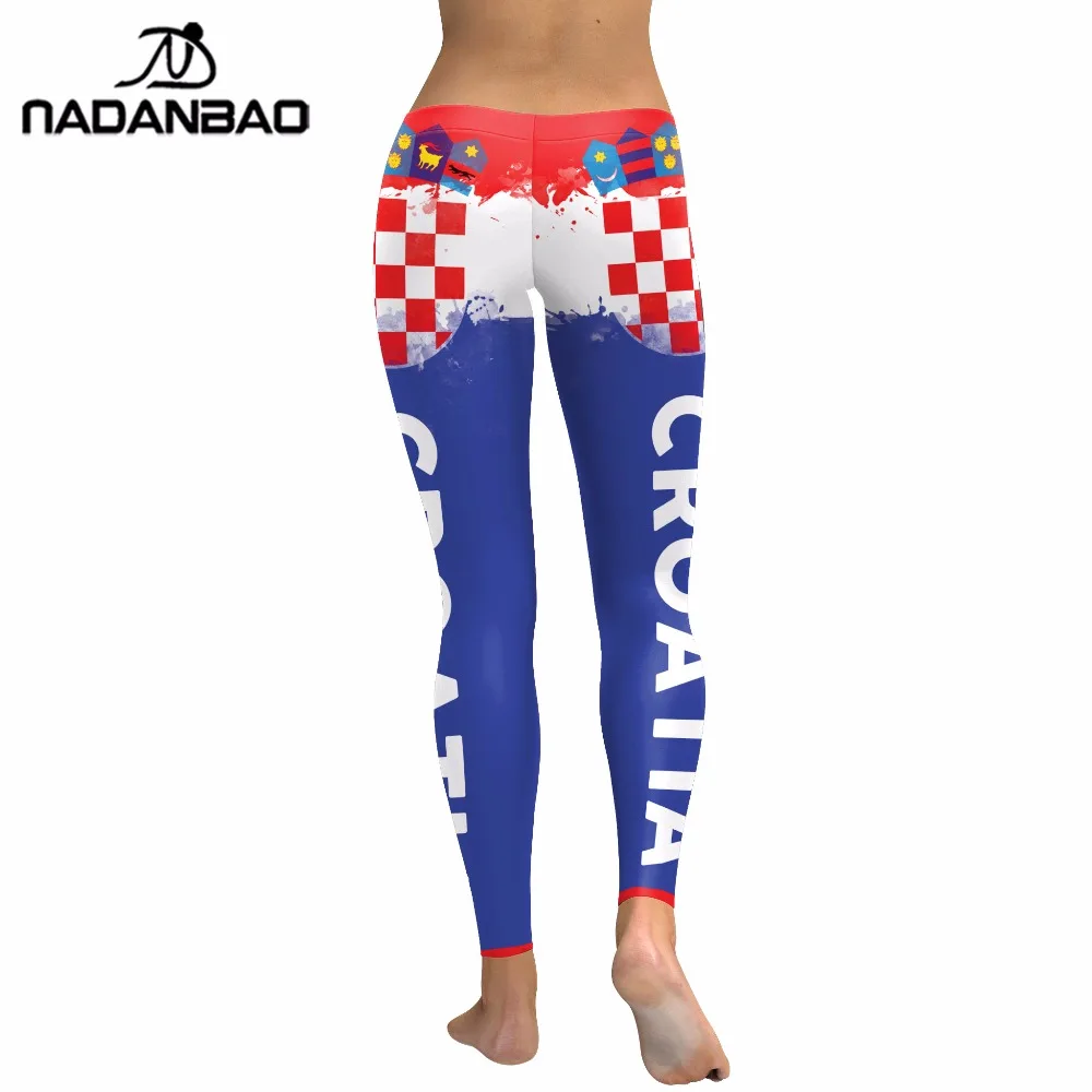 NADANBAO Лето 2019 женские леггинсы Croatia Cheer цифровой ПРИНТ для победителя печать