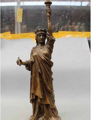 Copper Brass CHINESE crafts decoration Asian 31&quotWestern Bronze classical Statue of Liberty Goddess Art Sculpture | Дом и сад