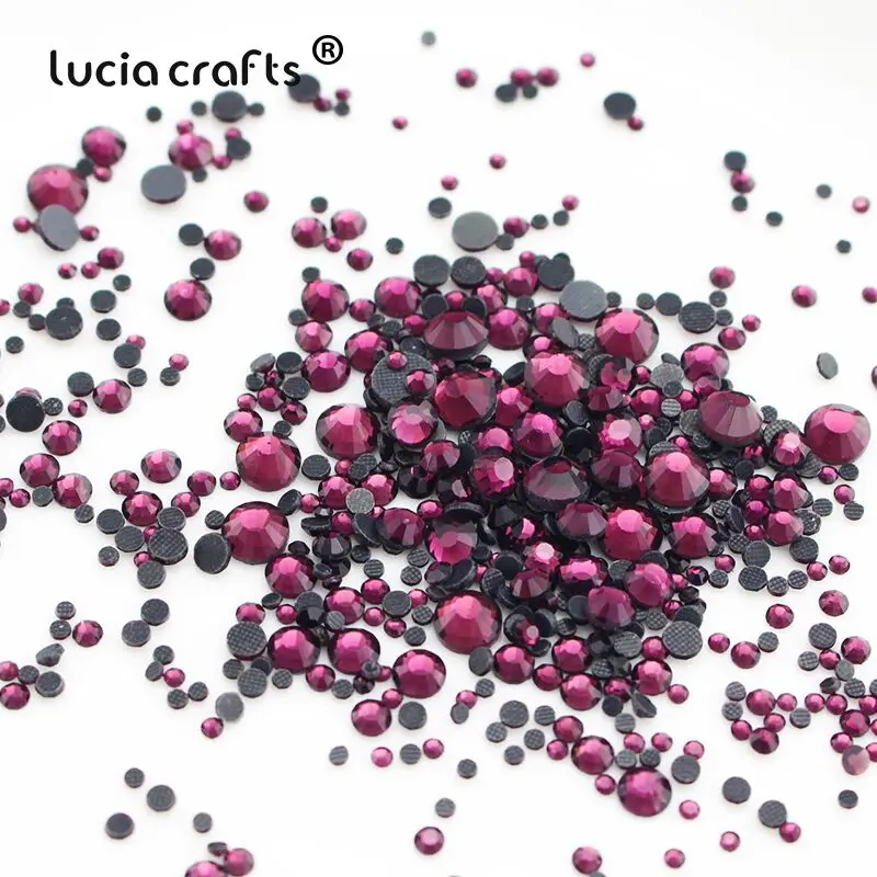 502 Fuchsia 500 шт./пакет мульти вариантов цвета смешанные размеры Стекло с камнями, головастой формы "сделай сам" Hot Fix КАМНИ G0103 - Цвет: 502 Fuchsia