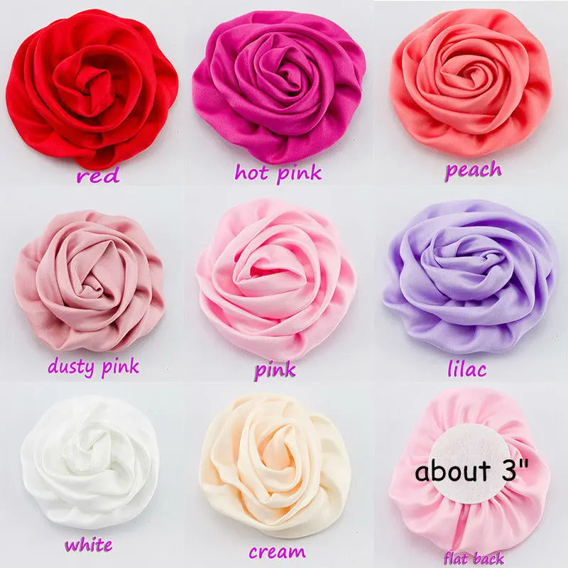 20pcs/Lot 3'' Soft Fabric Rose Flower Flatback Baby Girl Handmade Hair Accessory DIY Craft Garment Band Accessories | Дом и сад