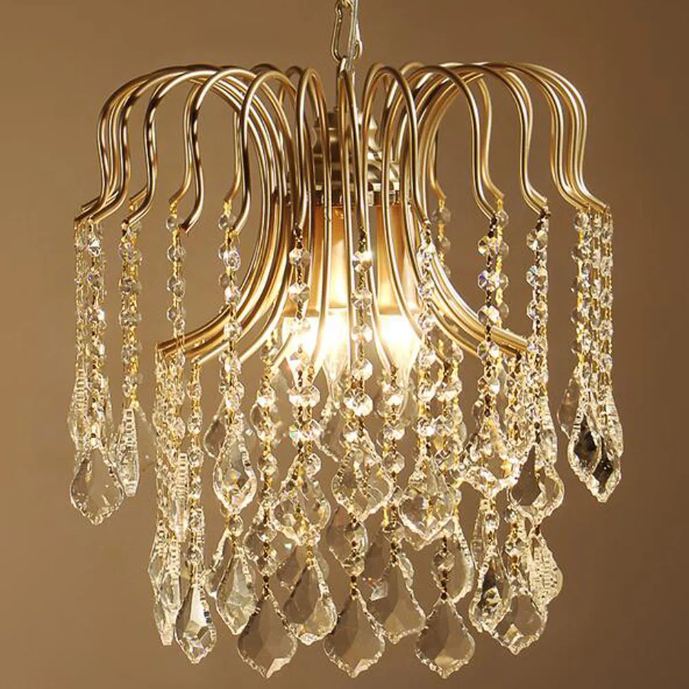 Goedkoop Amerikaanse Landelijke Retro Kristallen Kroonluchter Licht Mode Woonkamer Slaapkamer Restaurant Gangpad Eenvoudige Lampen En Lantaarns