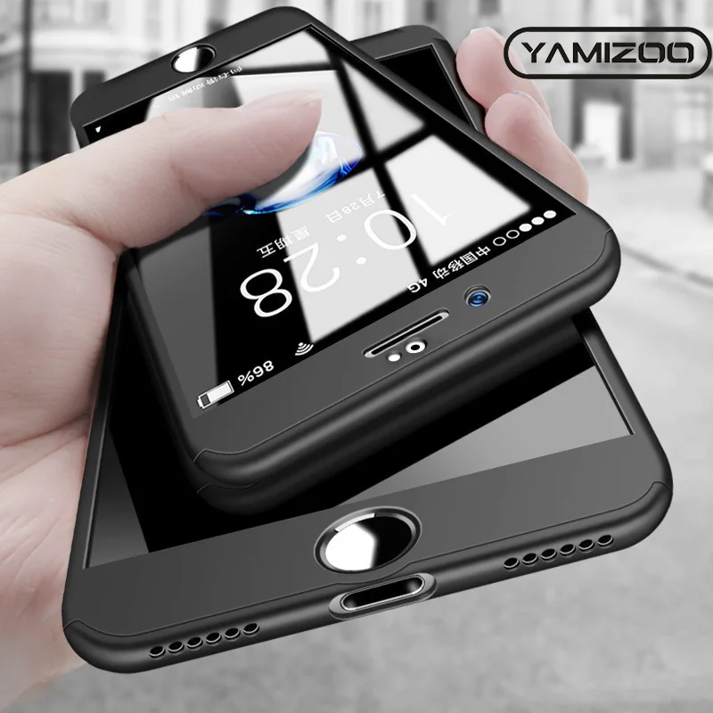 YAMIZOO x 8 Case For iPhone 6s 6 7 Cute 360 Hard Matte Phone Cases Cover With Glass Plus Coque |