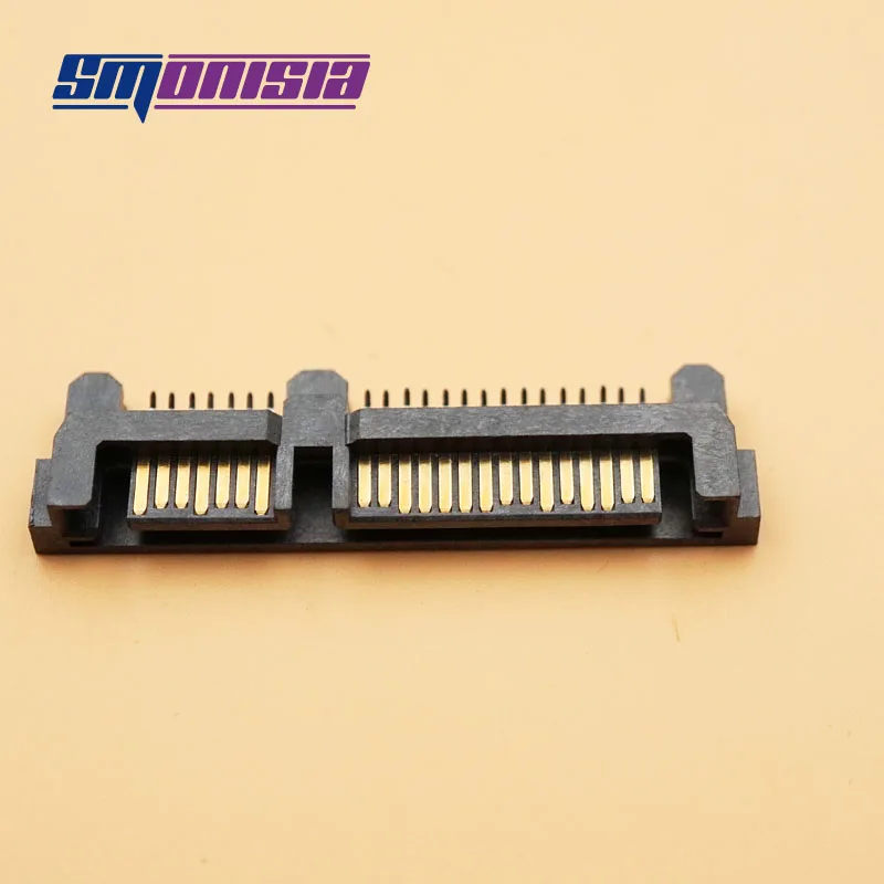 

100pcs/lot SATA 7 +15Pin Connector 22pin SATA Socket Public Seat SMD Plate