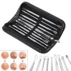 Девушка Женская мода 9 шт. угрей Remover Tool Kit Whitehead прыщ угревая сыпь поверхностьные
