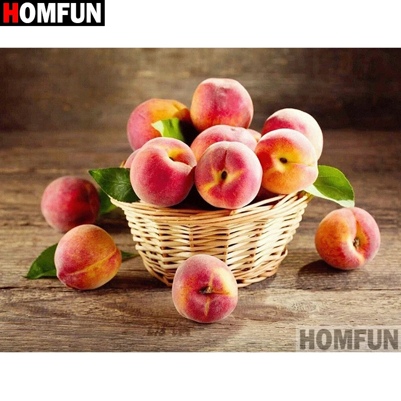 Алмазная 5d-картина HOMFUN фрукты персик вышивка крестиком с полными