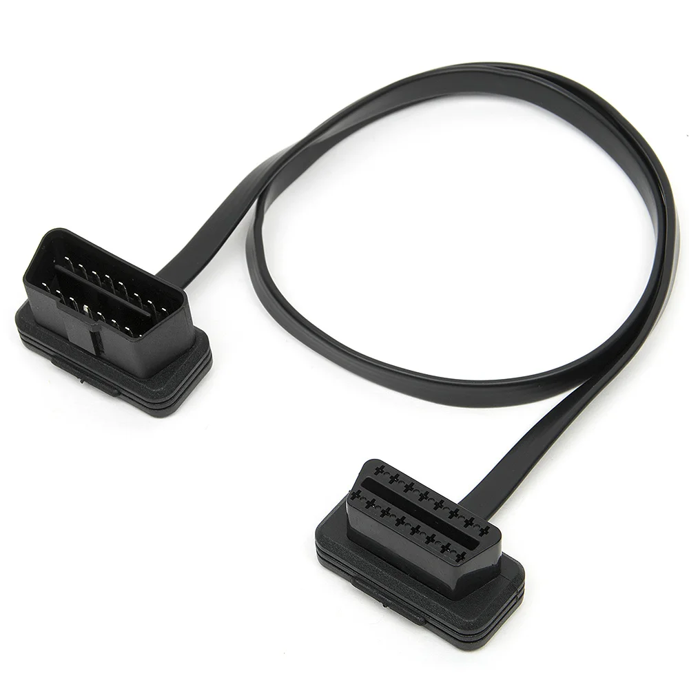 

60CM 16Pin Male OBD OBD2 OBDII 16Pin Male to Female Diagnostic ToolFlat Thin As Noodle Cable ELM 327 Extension Connector Cables