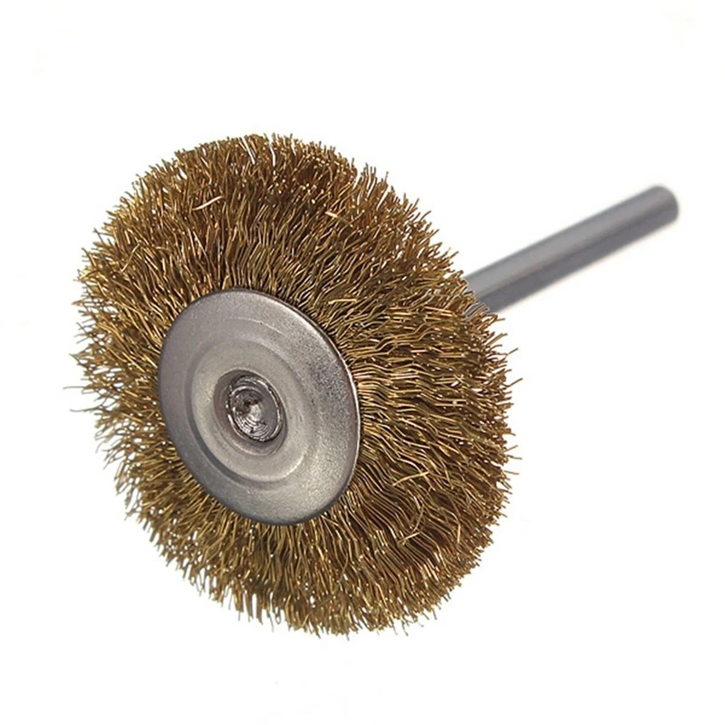 

10 x Brass Wire Brush Round Brushes Disc Brush Pot Brush for Dremel 25MM