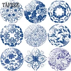 Сине-белые фарфоровые бусины TAFREE в ретро стиле, сделай сам, 12 мм, 18 мм, 20 мм, стеклянный кабошон, купол, камея, аксессуары для подвесок