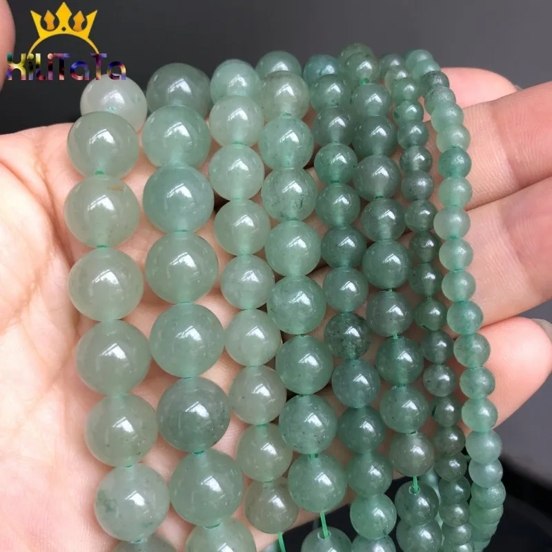 Natural Green Aventurine Jades Stone Round Loose Spacer Beads For Jewelry Making 4/6/8/10/12mm DIY Bracelets Necklace 15&quot Strand |