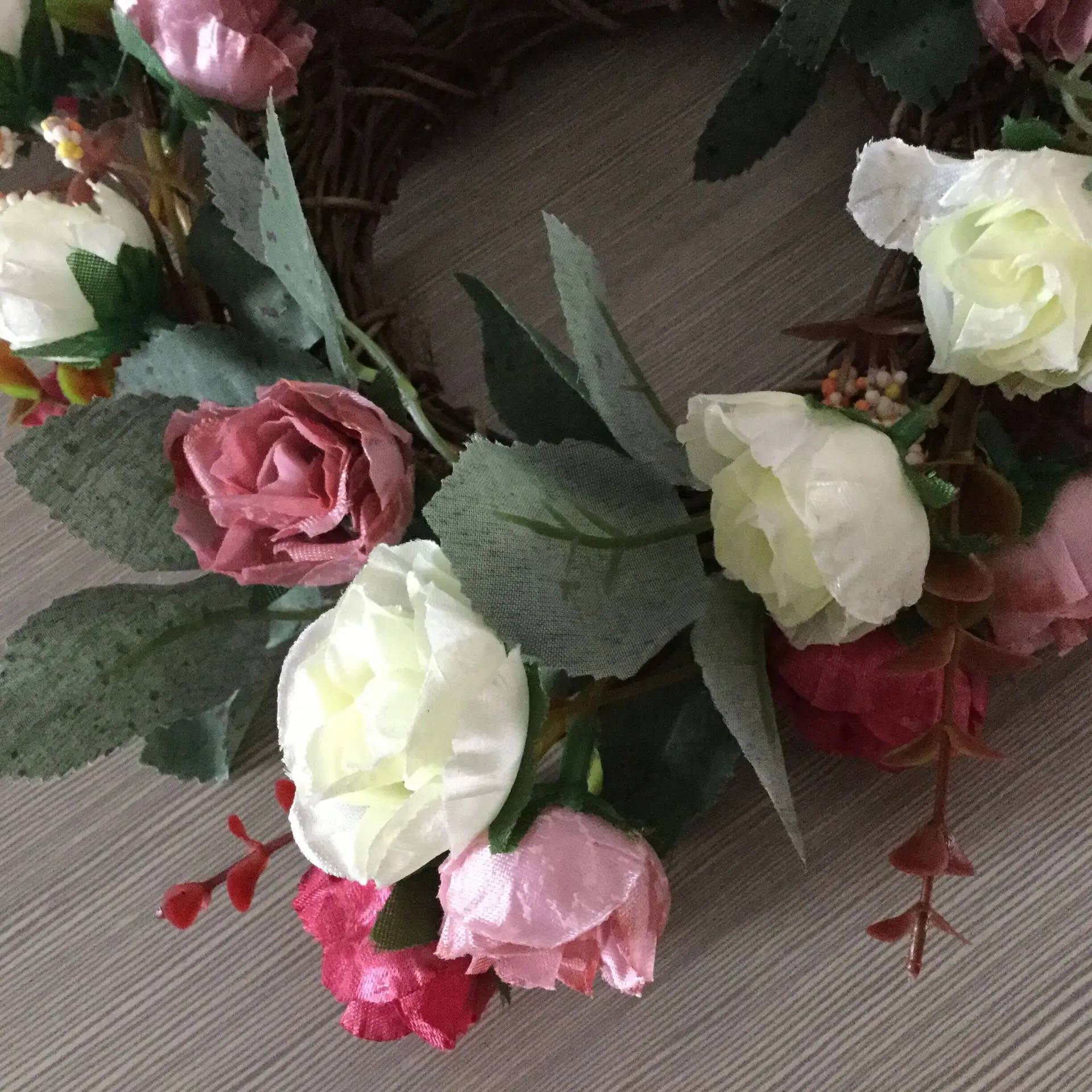 2017 новинка натуральный вид Шелковая Роза украшение для свадьбы цветочный венок