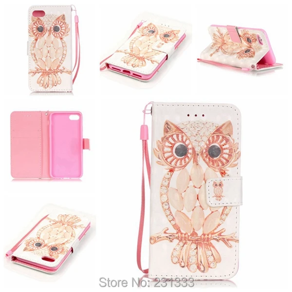 Чехол-Кошелек с 3D рисунком из мультфильма кожаный чехол для Iphone 6 PLUS 6S 7 I7 SE 5S Ipod Touch