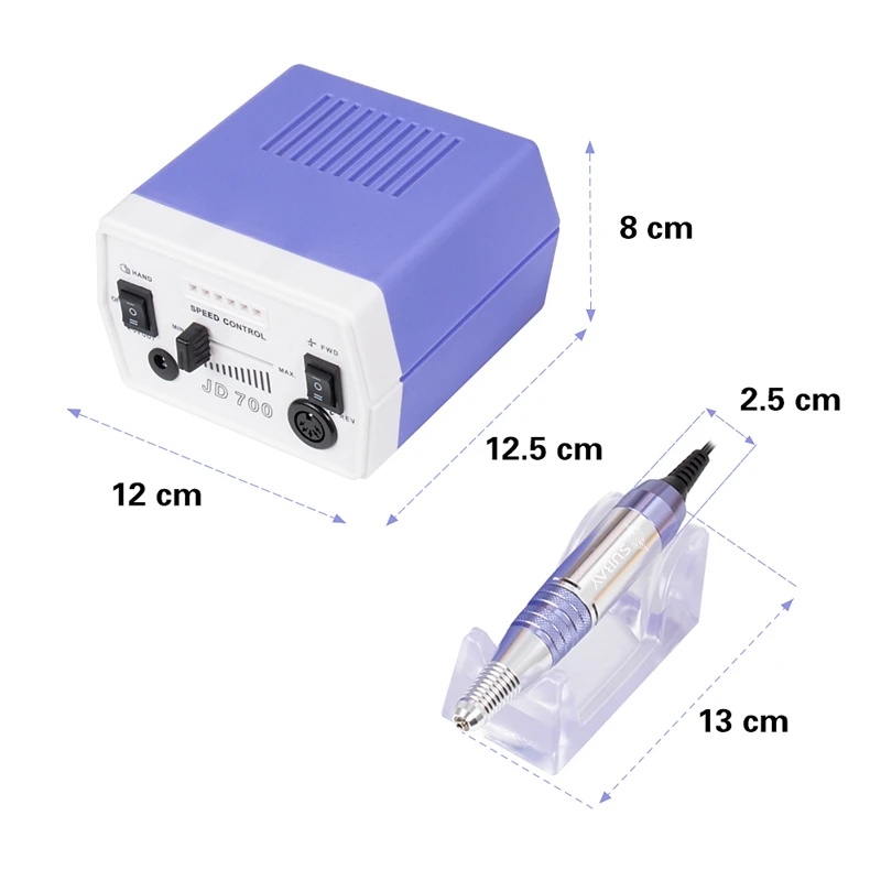Электрическая дрель для ногтей фиолетового цвета оборудование дизайна маникюра