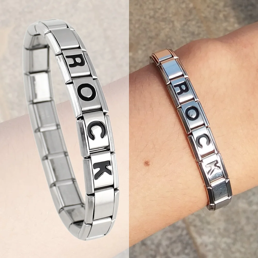 Браслеты для женщин браслет из нержавеющей стали слово HOPY ROCKFAITH пара &quotЛило и