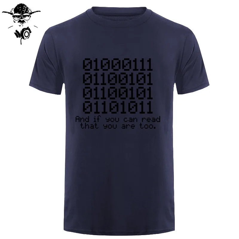 0100 бинарная футболка код Geek Nerd Tech Computing слоган подарок Забавный подарок 123t модные мужские футболки с круглым вырезом футболки - Цвет: navy black