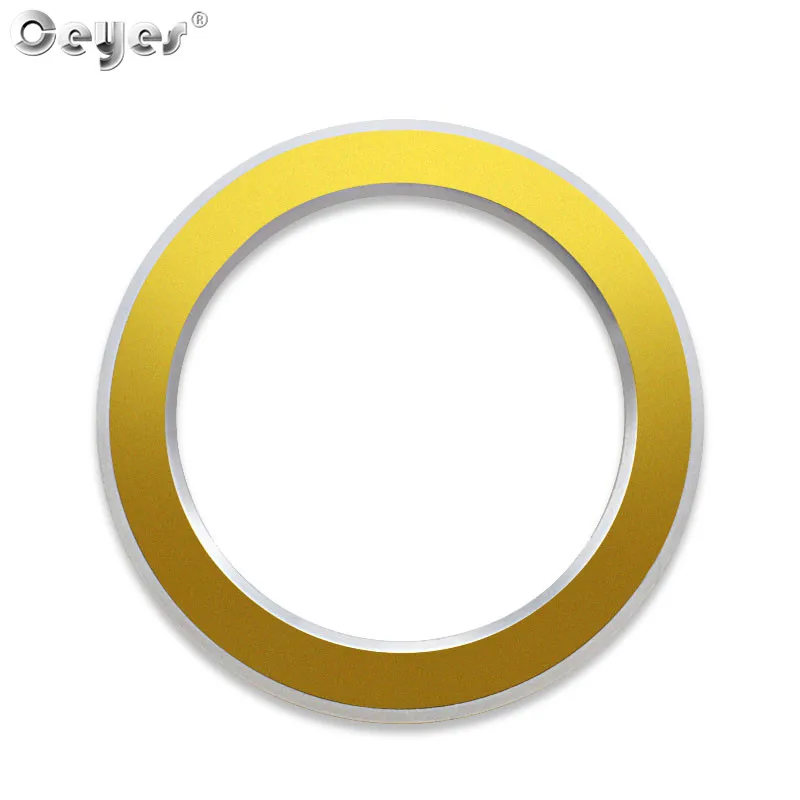 Gold Start Ring Ceyes запуска двигателя автомобиля кольцо зажигания Кнопка салонные аксессуары Стайлинг чехол для Renault Koleos Kadjar Megane 2 Sandero Duster - Название цвета: Gold Start Ring