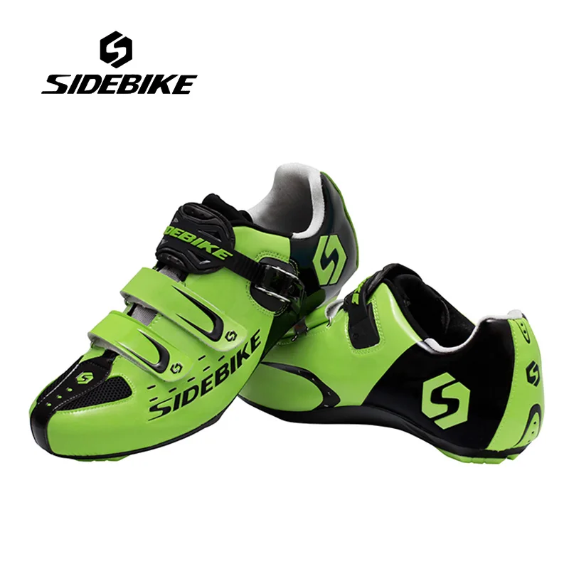 green Sidebike/Профессиональная обувь для шоссейного велоспорта; Мужская Уличная обувь для велосипеда; Ультралегкая обувь для велосипеда; самоблокирующаяся обувь; Sapato Ciclismo - Цвет: green