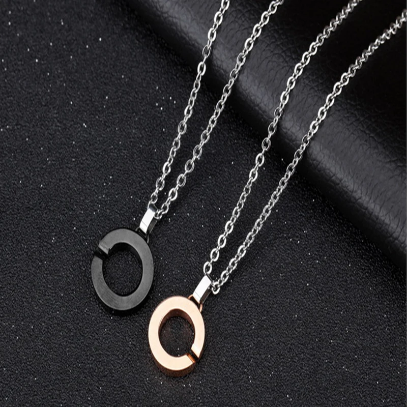 Fate Love Letter C Shaped Titanium Steel Lover's Pendant Romantic Black Gold Accessories For Gift Lovers | Украшения и