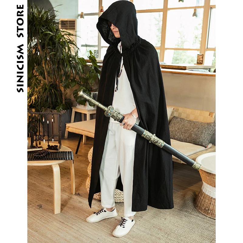 Sinicism Store мужской однотонный плащ с капюшоном 2019 мужские хлопковые и льняные