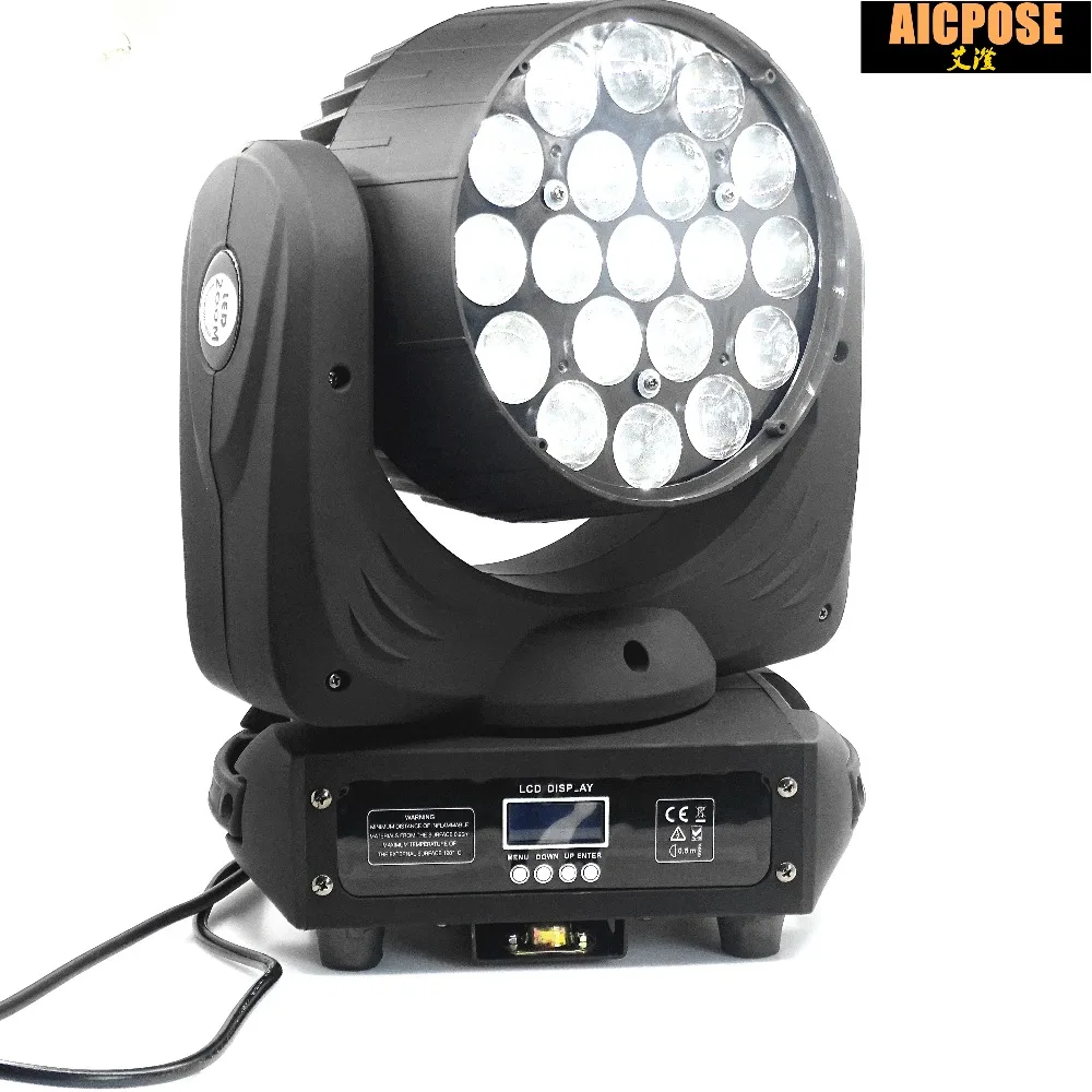 Светодиодный сценический прожектор DMX512 4 в 1 19 х15 Вт RGBW с приближением и мойкой