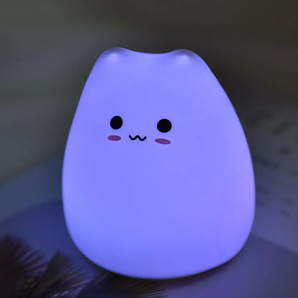 LumiParty мини милый кот в форме ПЭТ светильник мягкий силиконовый Ночник светильник для детей игрушка Подарки декор комнаты