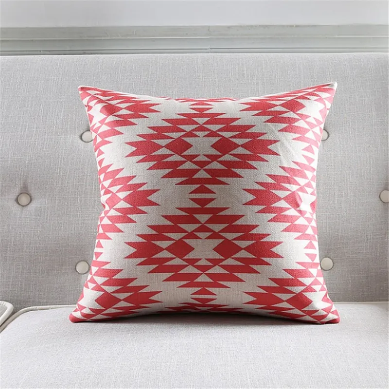 Modern Pillow Covers Geometric Throw Pillows Red Floral Cushion Cover Home Decor Bohemia Sofa Decorative Cases 45x45cm | Дом и сад