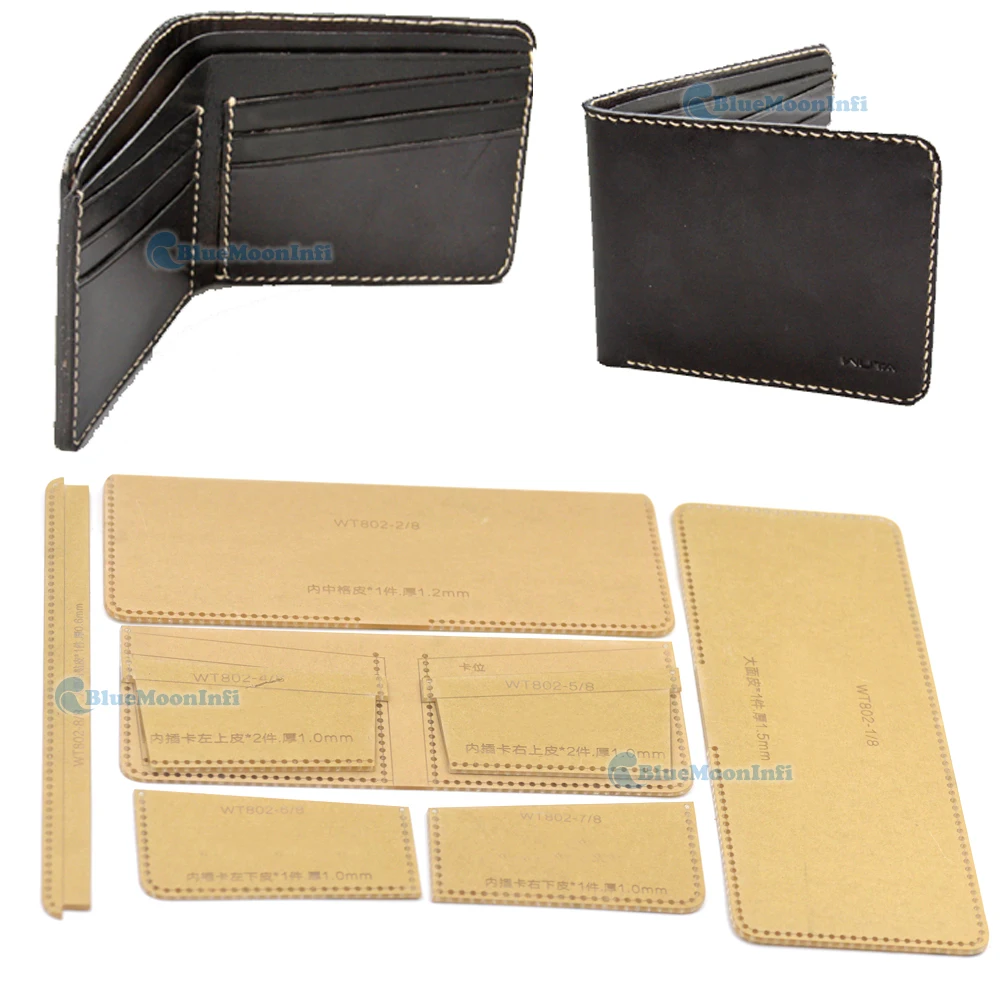 1 Pcs Acrylic Leather Template Home Handwork Leathercraft 802 Pattern Tools Accessory Men Wallet DIY | Дом и сад