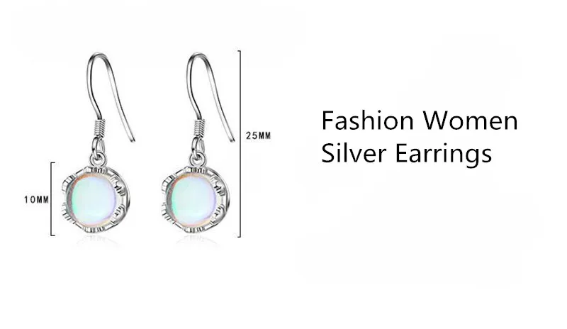 TJP New Fashion Girl Color stone Drop Earrings For Women Jewelry Charm Silver Plated Party Accessories Lady | Украшения и