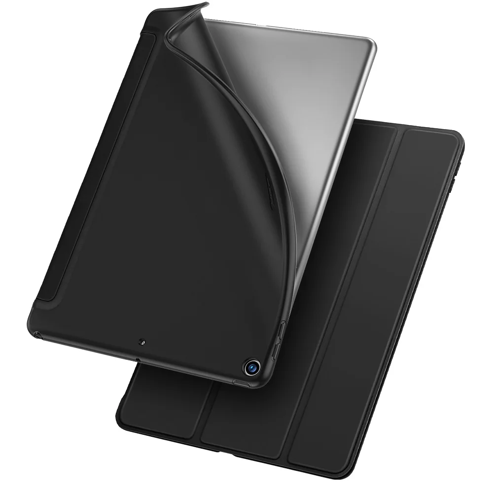 Black Тонкий умный чехол ESR Rebound для iPad Air 3, гибкая задняя крышка из ТПУ с прорезиненным покрытием, чехол для iPad Air 3 10,5" - Цвет: Black