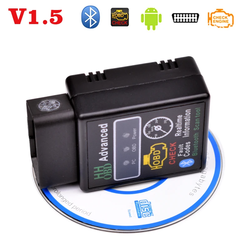 V1.5 ELM327 OBD2 мини OBDII Bluetooth автомобиля читателя Кода адаптер свет двигателя проверки