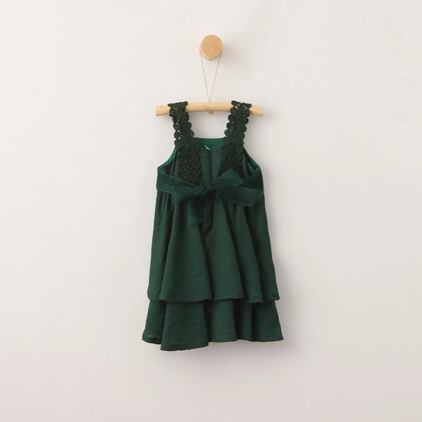 Hurave Baby Girls Sleeveless Dress Clothes Children Cartoon Embroidered Lace Suspenders Kids Princess For 3-7 Years | Детская одежда и