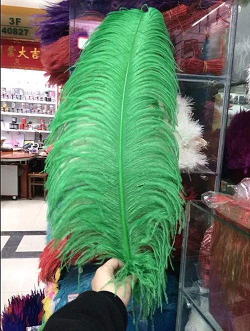 Новый список! 10 шт производители продают выбор зеленых страусиных перьев 24 ~ 26