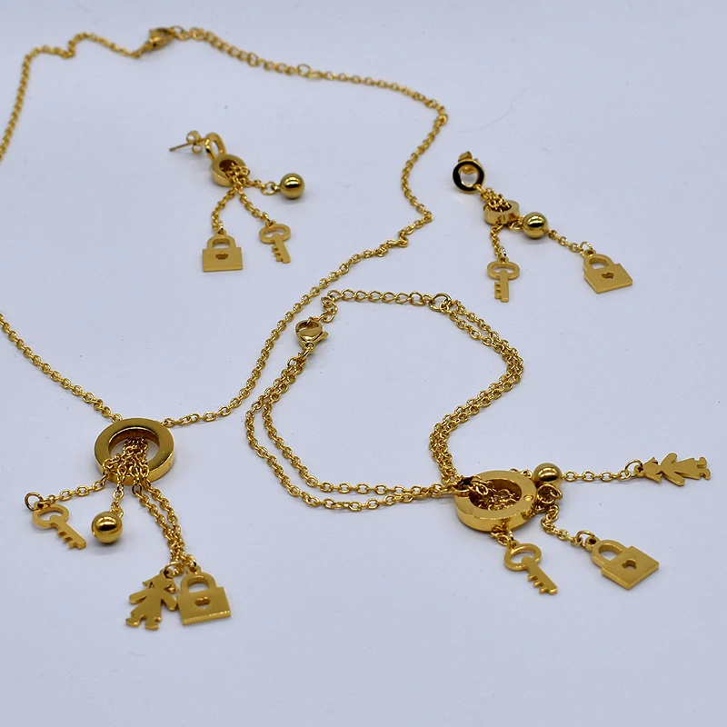 AMUMIU Женские кулоны браслет серьги ожерелье набор ювелирных изделий для помолвки