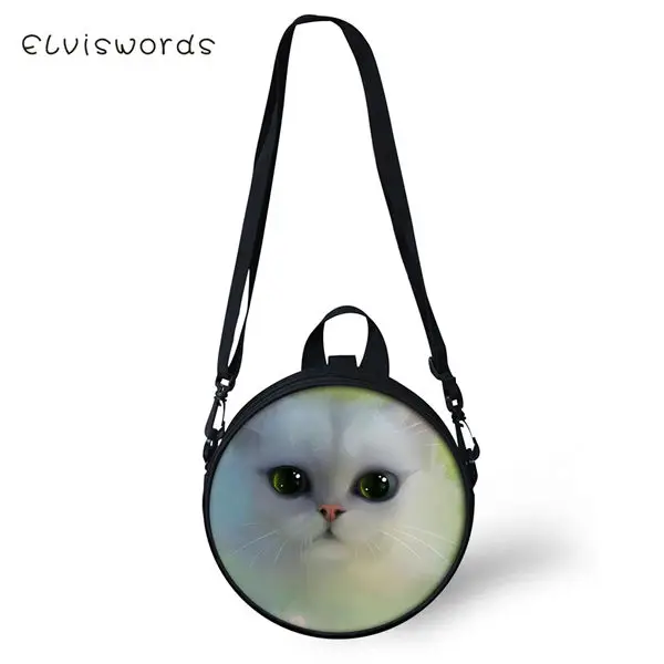 CDWX1138I ELVISWORDS Women Round Shape Crossbody Bags Dreamastic Cats Prints Cute Girls Small Purses Kawaii Pattern Women Shoulder Bags - Цвет: CDWX1138I
