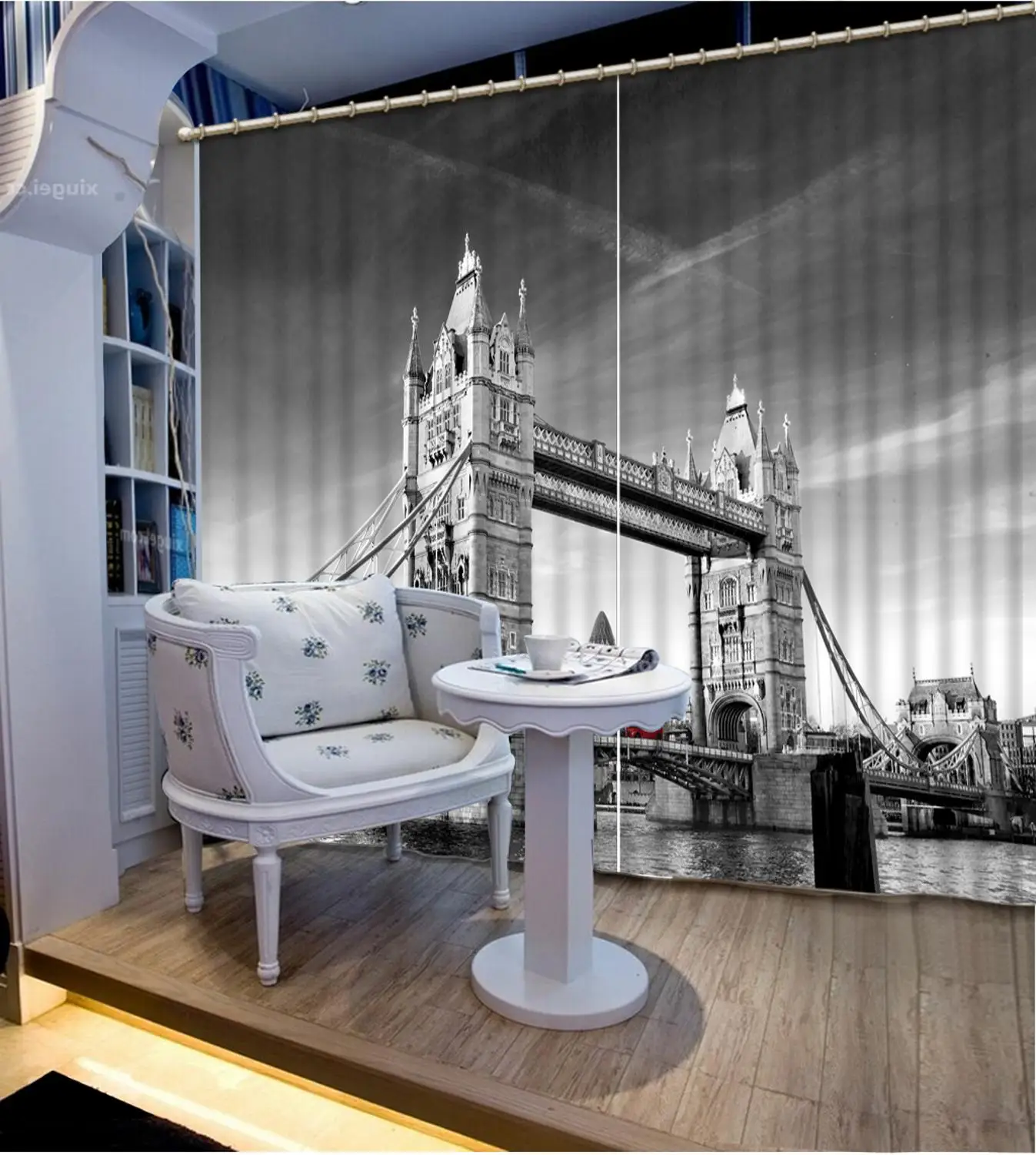 

printing blackout curtains Bridge building curtains for living room bedroom window curtains Home decoration modern 3d window