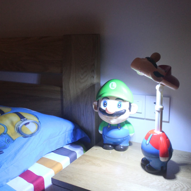 Ночные светильники с героями мультфильмов Super Mario детская прикроватная тумбочка
